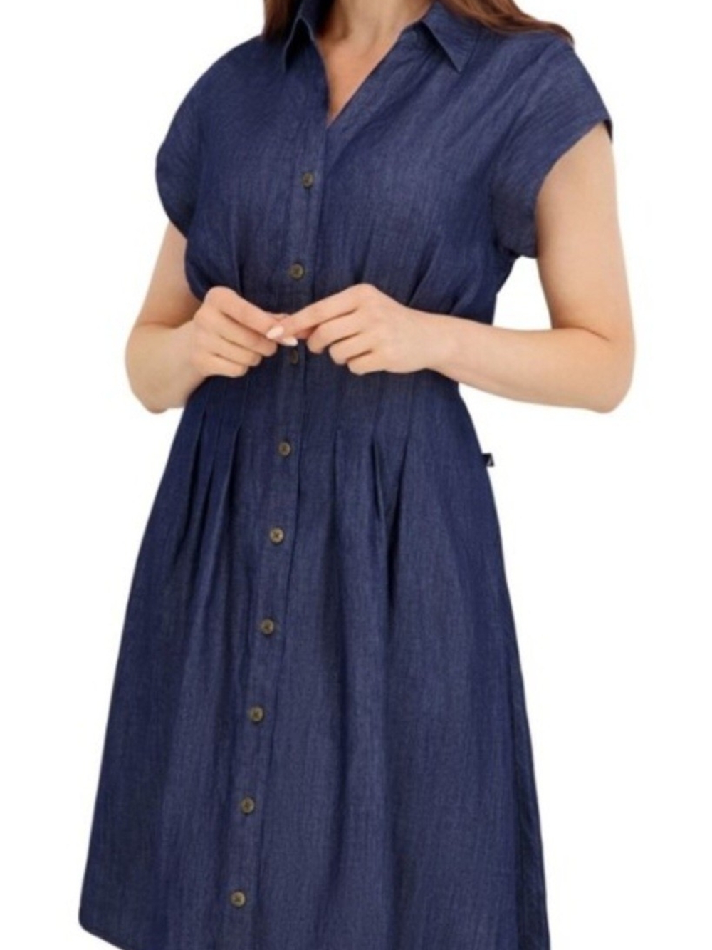 Nautica Jeans Women's Button-Front Pintuck Dress